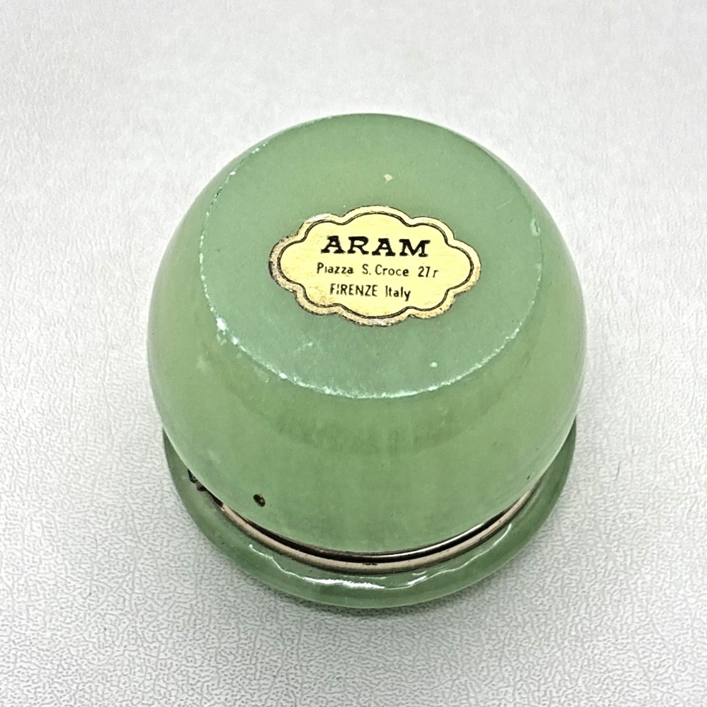 Vintage Aram Alabaster Jewlery Trinket Box Floral Design Made in Florence Italy - Picture 3 of 6
